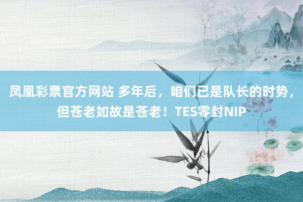 凤凰彩票官方网站 多年后，咱们已是队长的时势，但苍老如故是苍老！TES零封NIP
