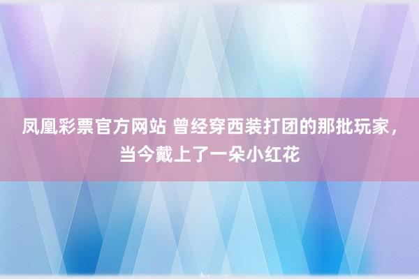 凤凰彩票官方网站 曾经穿西装打团的那批玩家，当今戴上了一朵小红花
