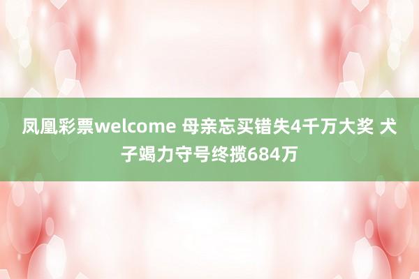 凤凰彩票welcome 母亲忘买错失4千万大奖 犬子竭力守号终揽684万