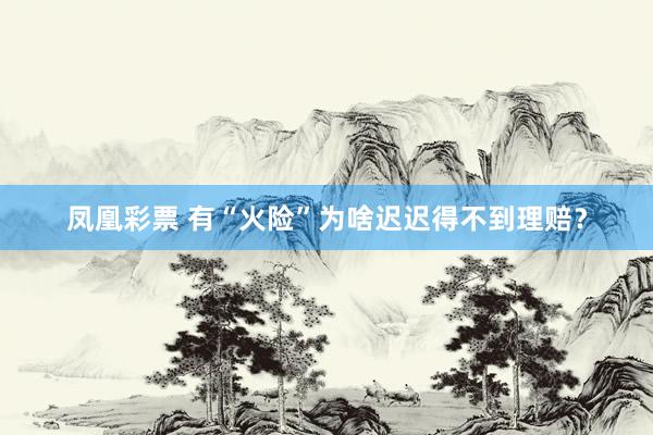 凤凰彩票 有“火险”为啥迟迟得不到理赔？