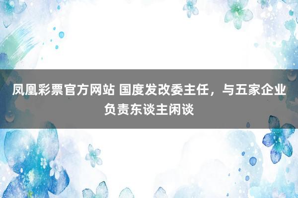 凤凰彩票官方网站 国度发改委主任，与五家企业负责东谈主闲谈