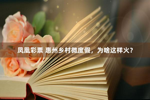凤凰彩票 惠州乡村微度假，为啥这样火？